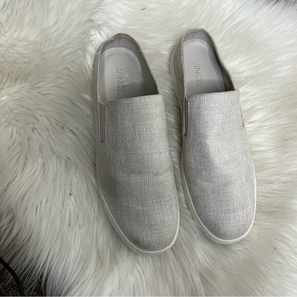 Vince Verrell Light Gray Fabric Slip On Sneakers Size 8.5 - Picture 3 of 8